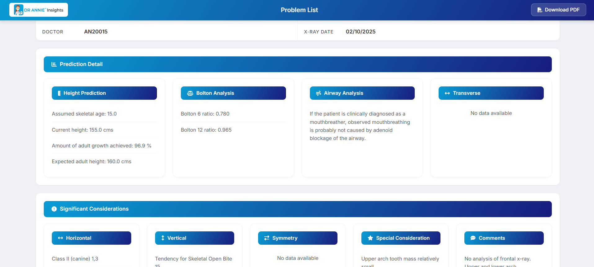 DR. ANNIE Insights — Treatment planning
